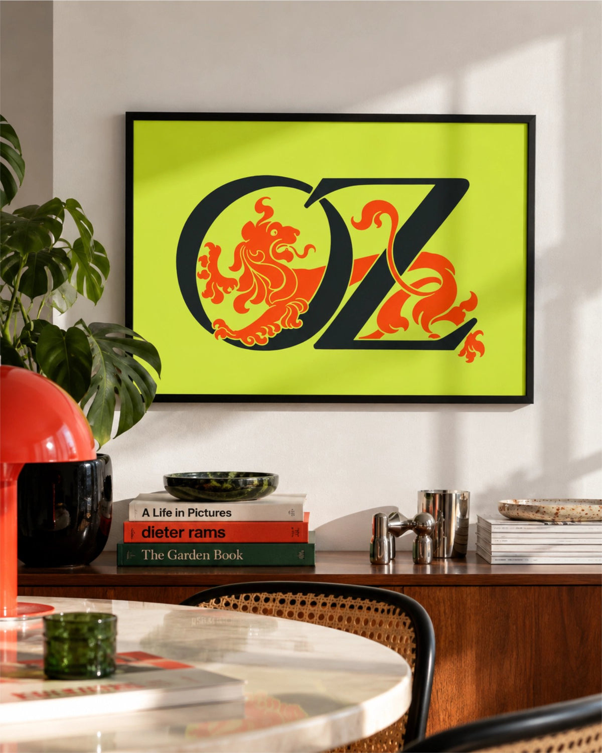 Oz, 1900 landscape art print displayed in a framed interior mockup.