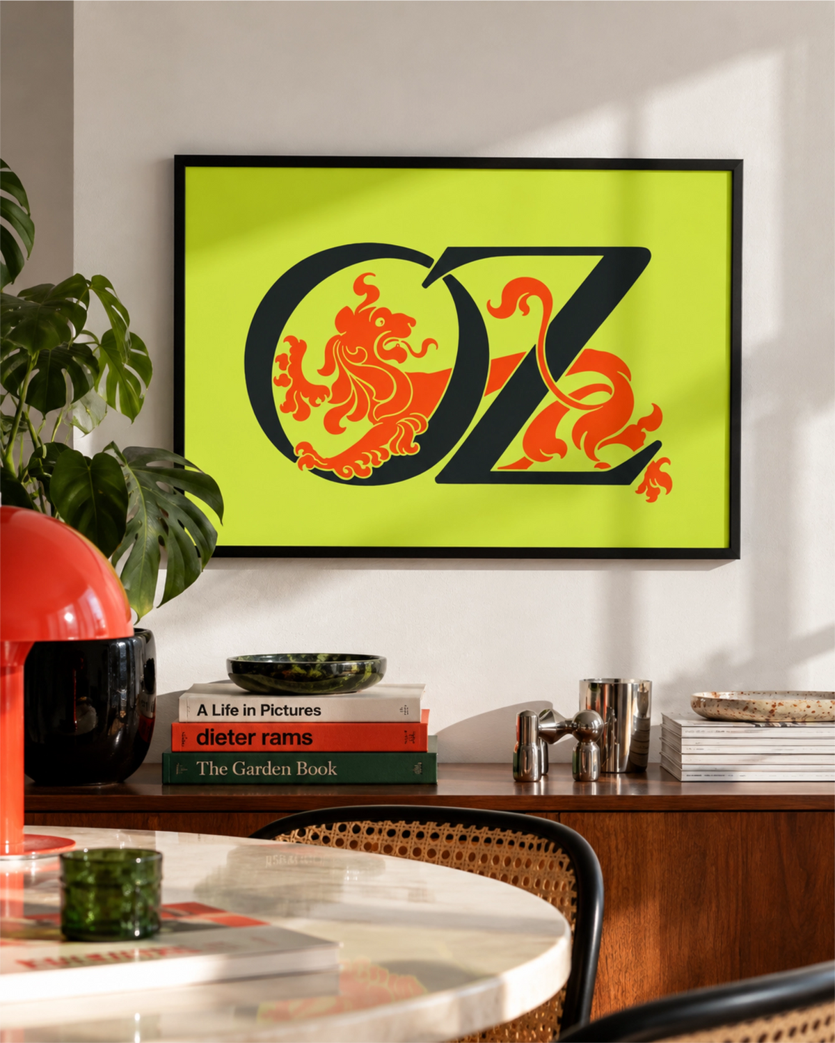 Oz, 1900 landscape art print displayed in a framed interior mockup.